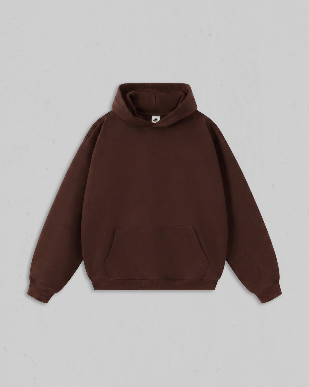 Front view of women’s Brown Christ Is King hoodie with bold white Christian 