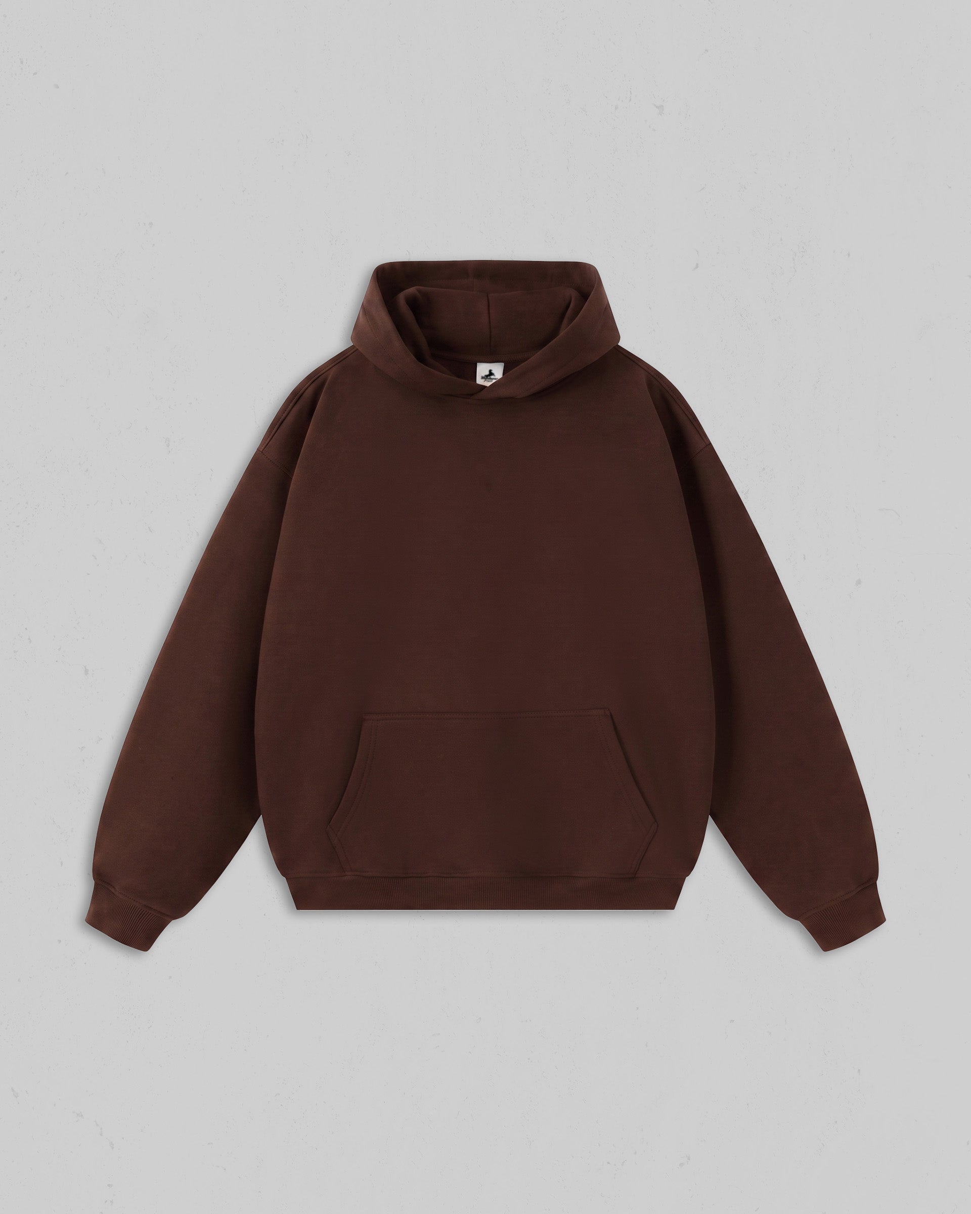 Front view of women’s Brown Christ Is King hoodie with bold white Christian 