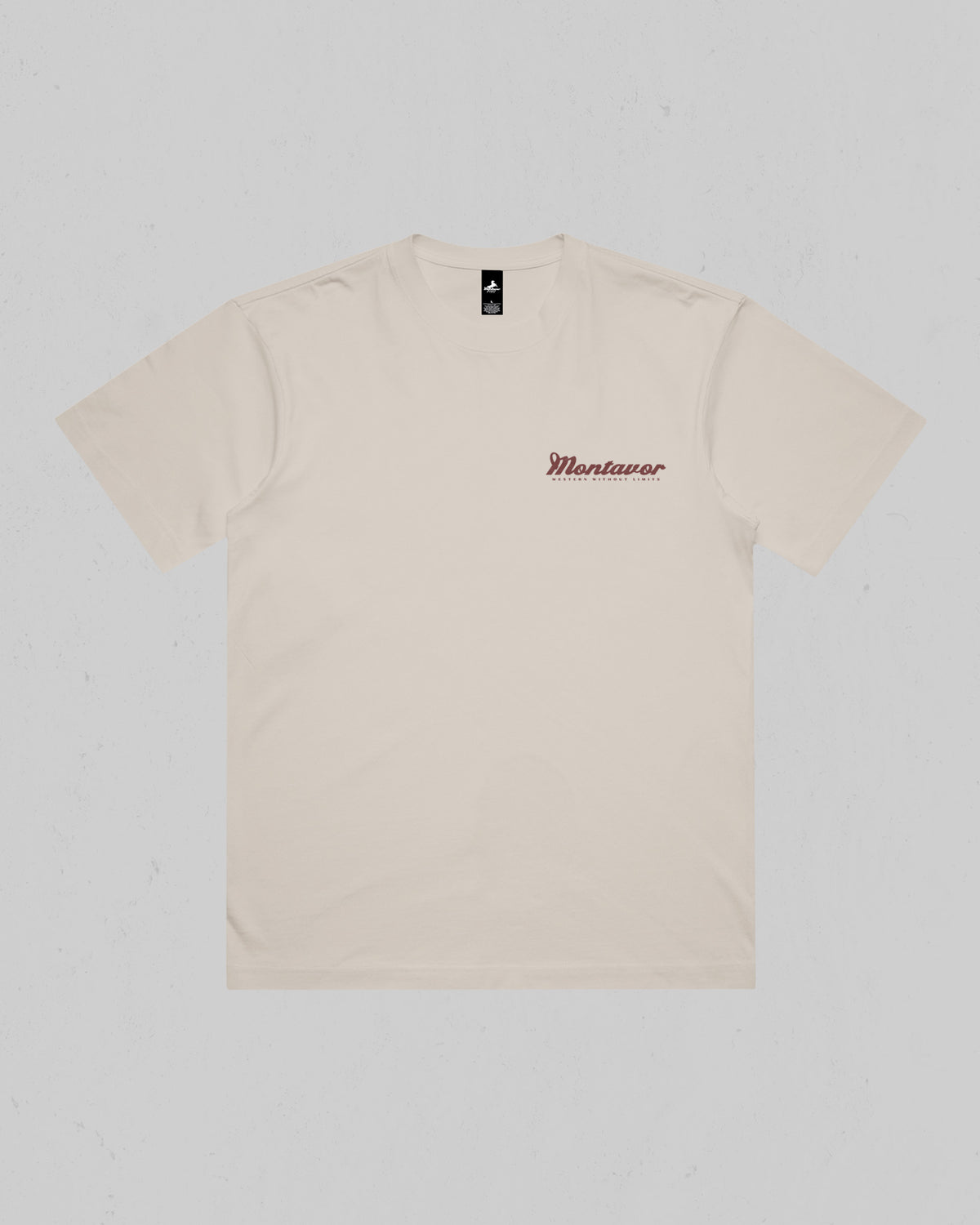 Montavor women’s Cowgirl T-shirt, front view with short sleeves, a crew neck and a small logo on the left chest.
