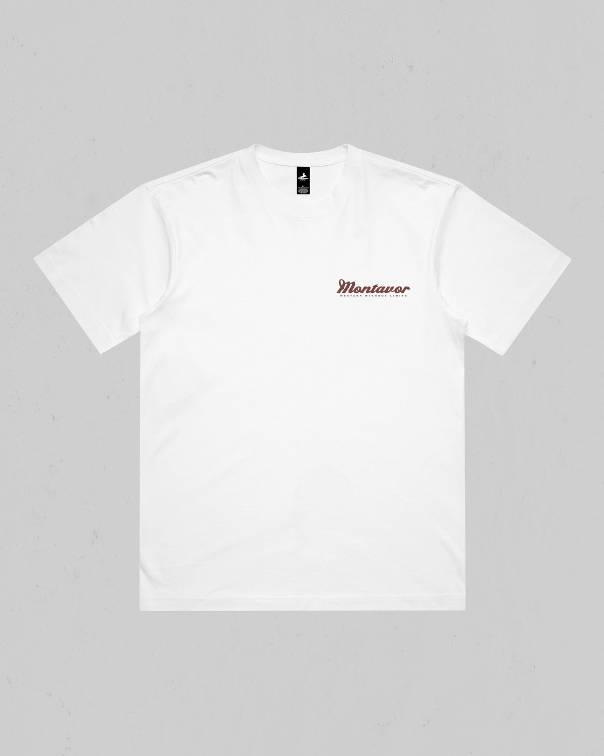 Montavor women’s Cowgirl T-shirt, front view with short sleeves, a crew neck and a small logo on the left chest.