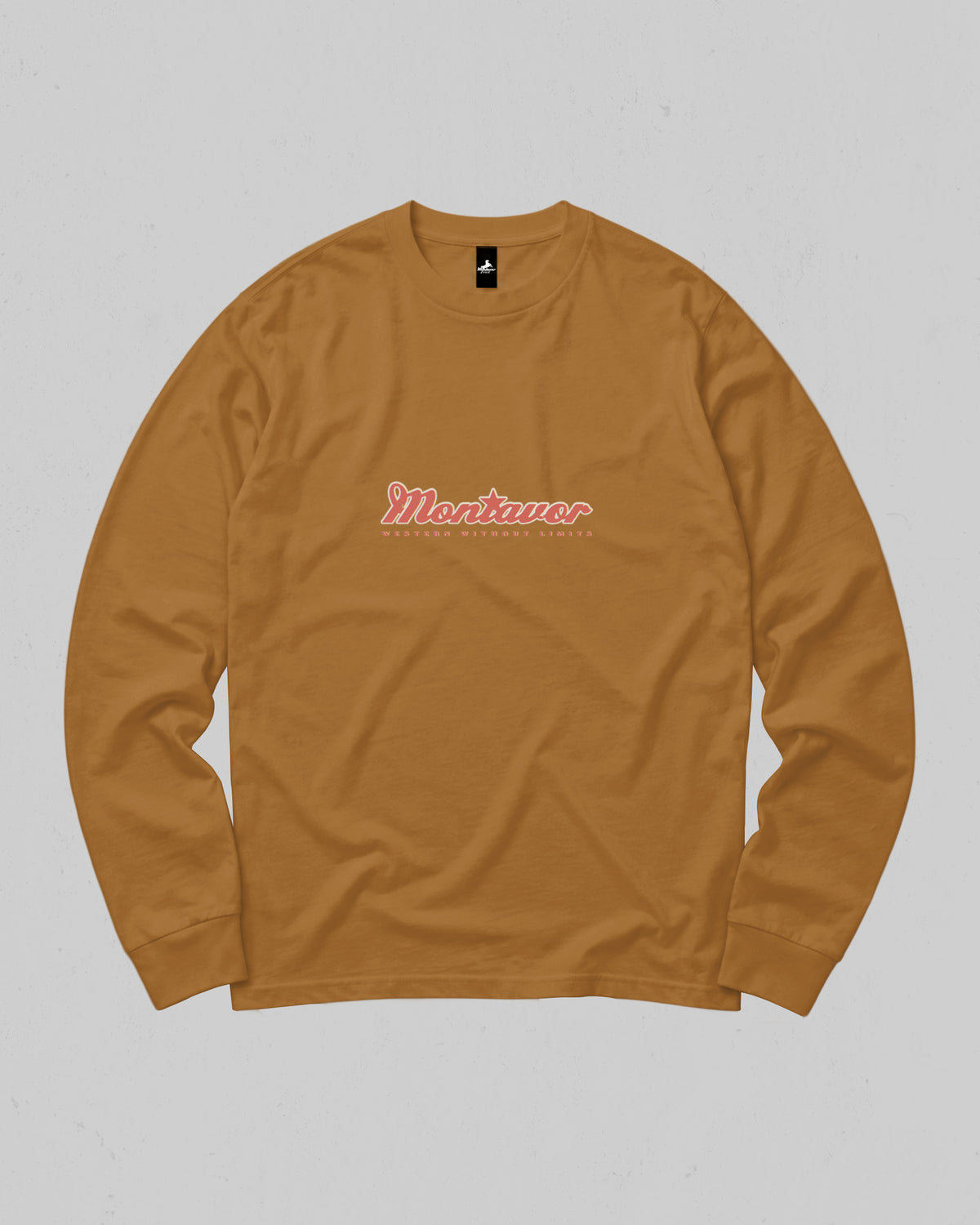 Montavor American Eagle long sleeve T-shirt, front view with centred Montavor logo and Western Without Limits lettering.