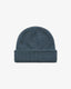 Petrol Blue Short fisherman-style beanie with wide ribbed knit displayed flat for product detail.