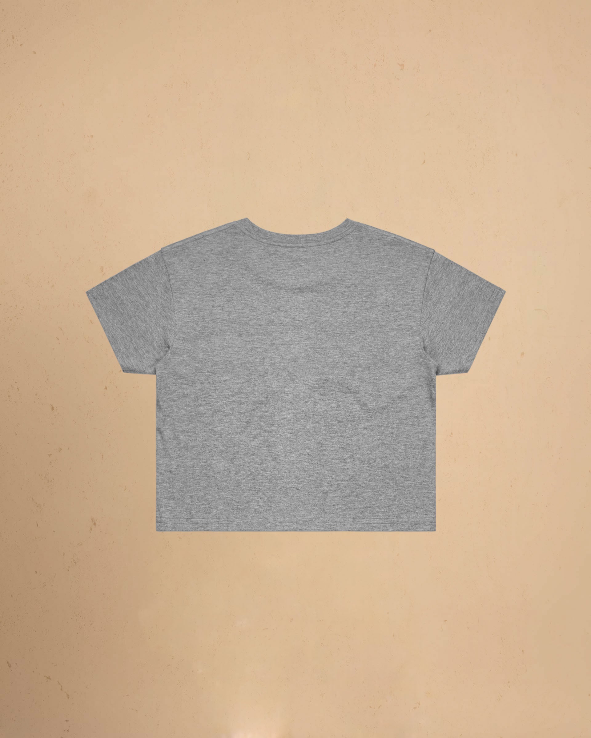 Gray t-shirt on a beige background