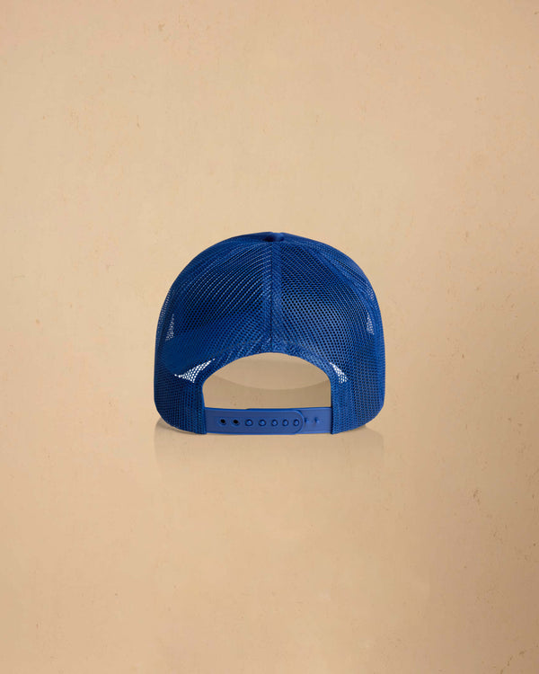 Built For Trouble trucker cap featuring a bold Western-inspired graphic on a high-profile foam-front snapback cap with breathable mesh backing.