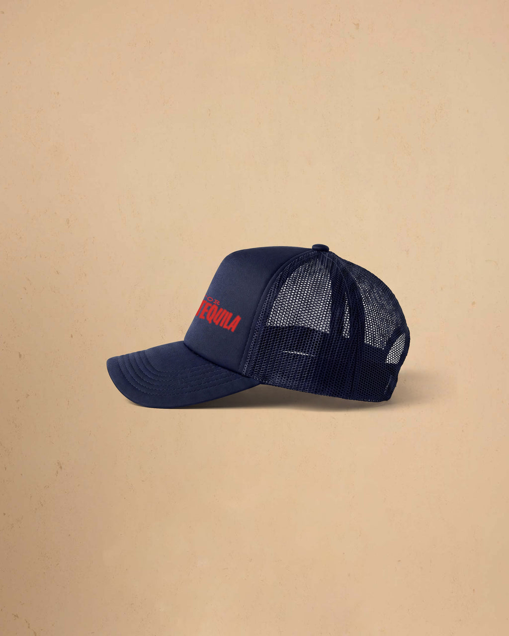 Built For Trouble trucker cap featuring a bold Western-inspired graphic on a high-profile foam-front snapback cap with breathable mesh backing.