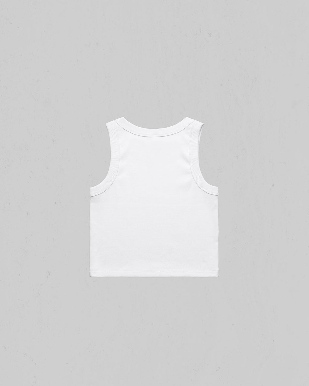 Back shot organic crop tank top.