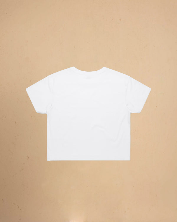 White t-shirt on a beige background