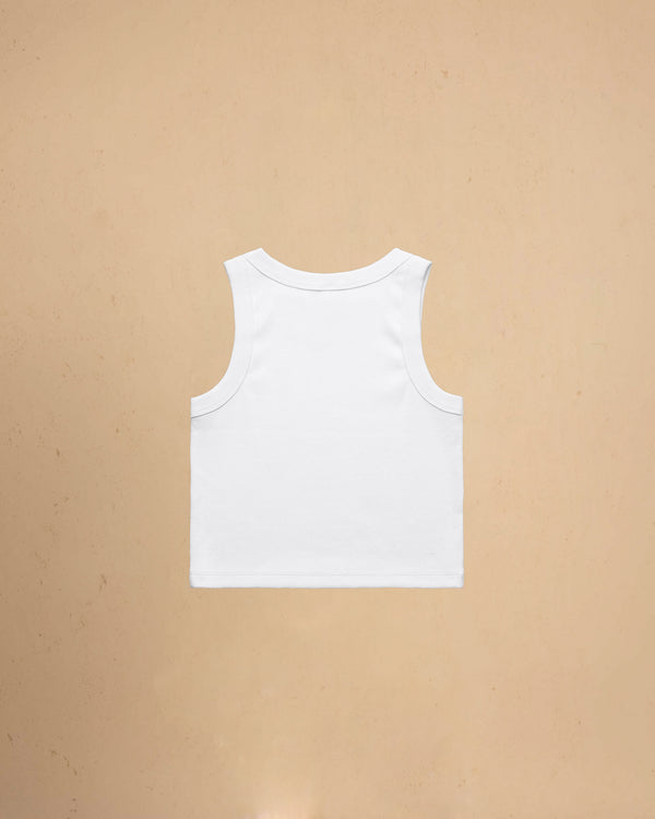 White tank top on a beige background