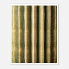 Close-up cactus wall art showing vertical ribs and spines in a minimalist desert composition.
