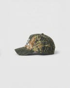Dive Bar Darlin camo snapback cap with curved peak and bold white lettering on front panel