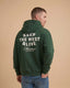 Back view of Montavor Keep The West Alive western hoodie with oversized western graphic print and relaxed fit design on a man.